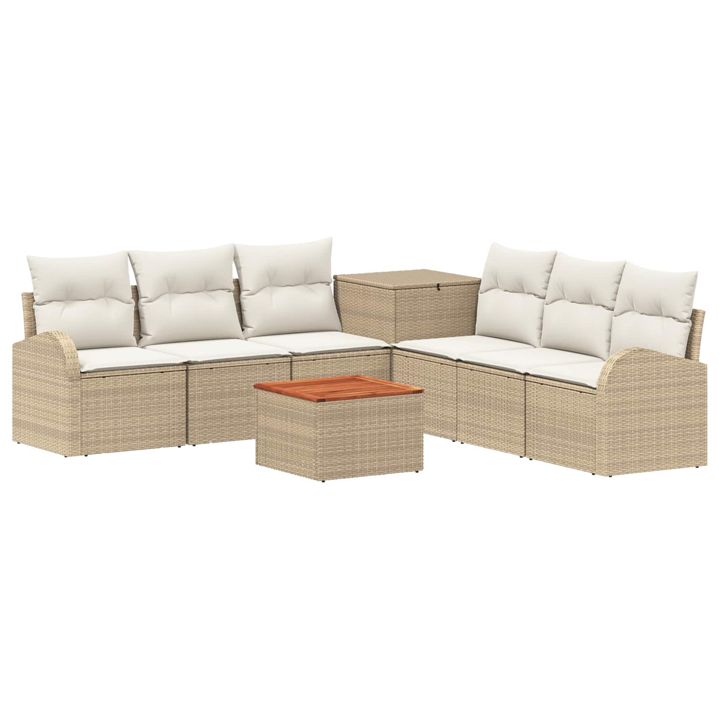 Set di divani 8 pz Beige e Bianco Crema | homemem39
