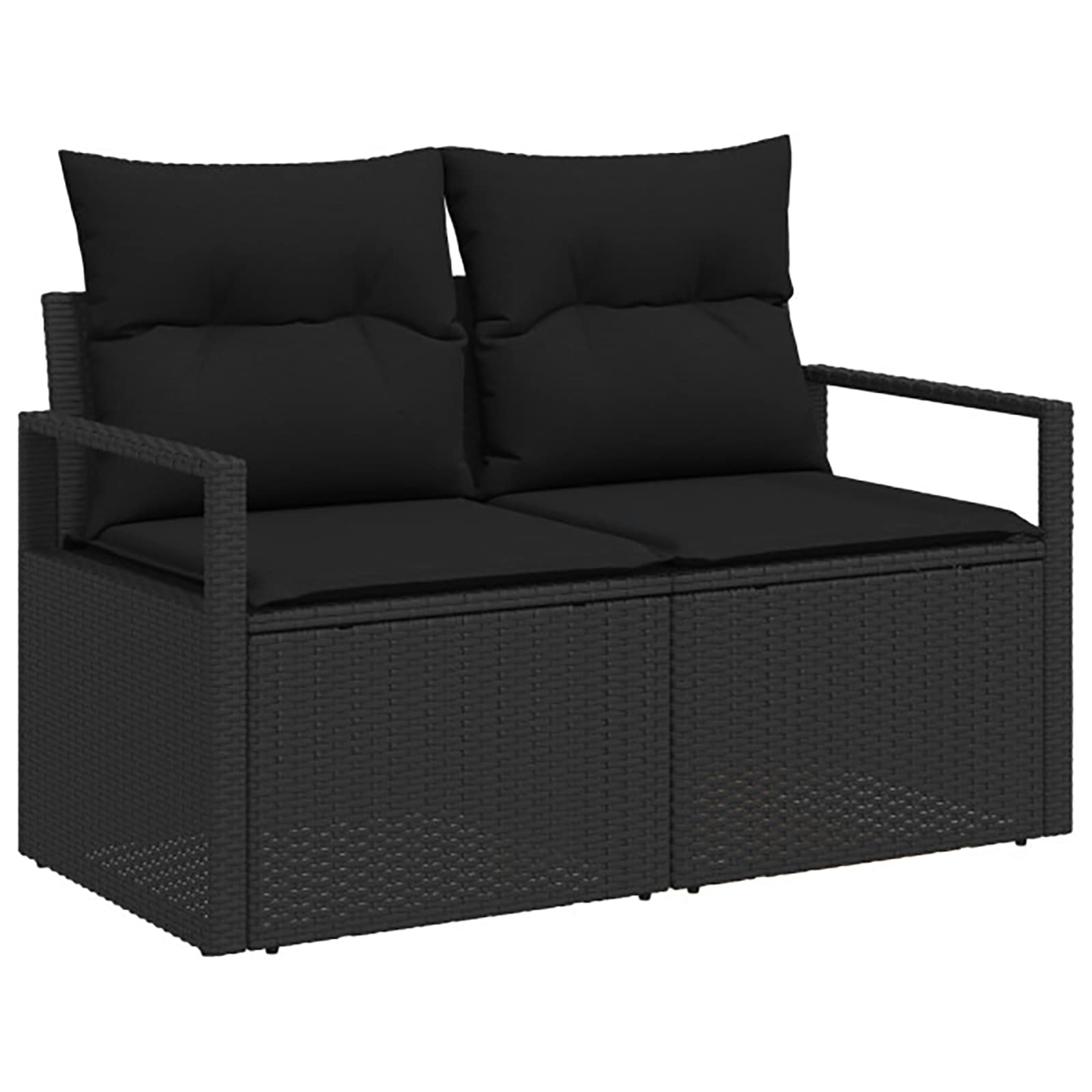 Set di divani 8 pz Nero Rattan sintetico e Acciaio | homemem39