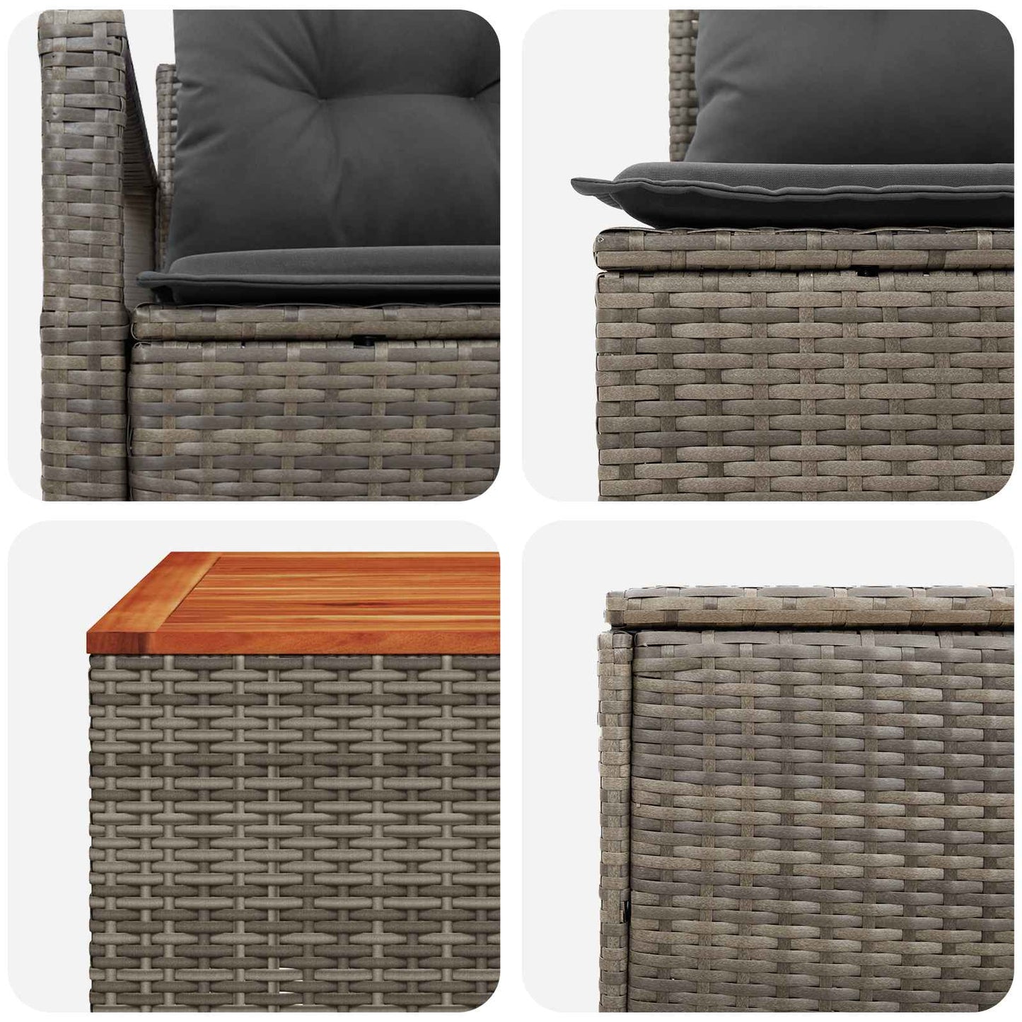 Set di divani 8 pz Grigio e Grigio Scuro | homemem39