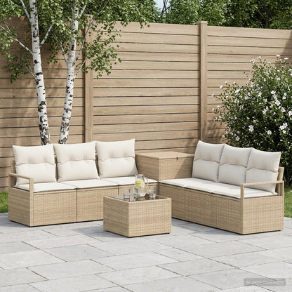 Set di divani 8 pz Beige e Bianco Crema | homemem39