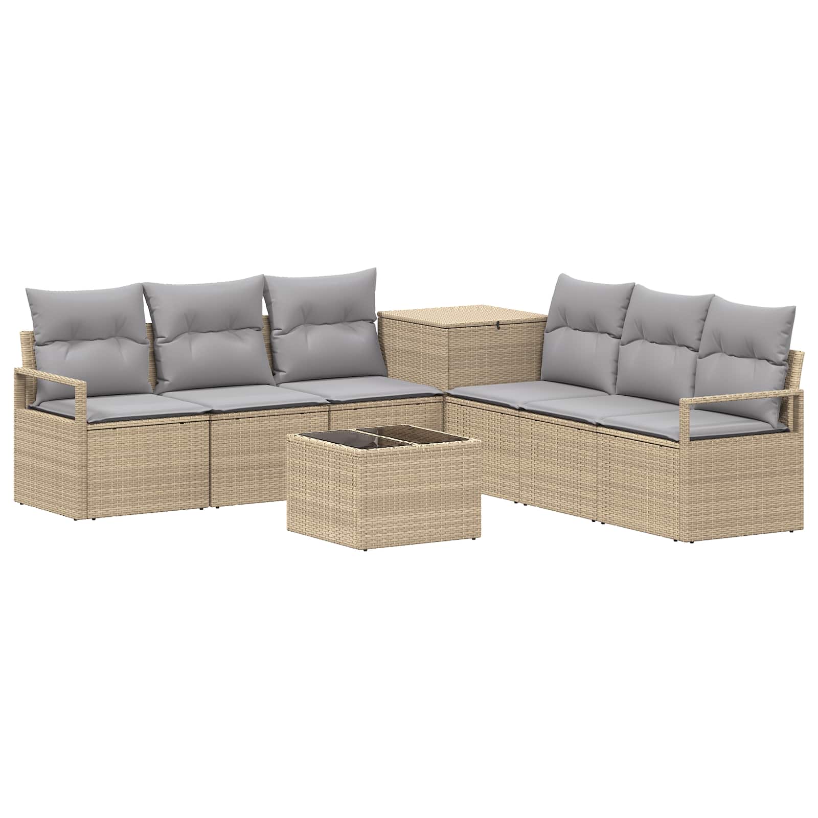 Set di divani 8 pz Beige e Grigio Chiaro | homemem39