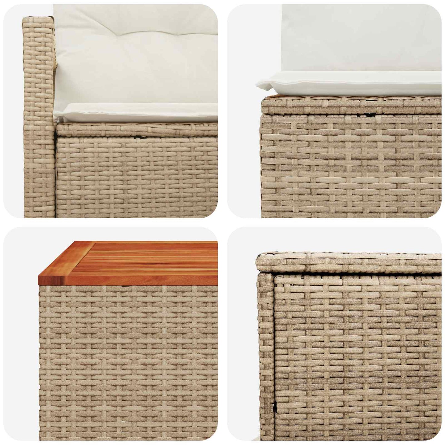 Set di divani 8 pz Beige e Bianco Crema | homemem39