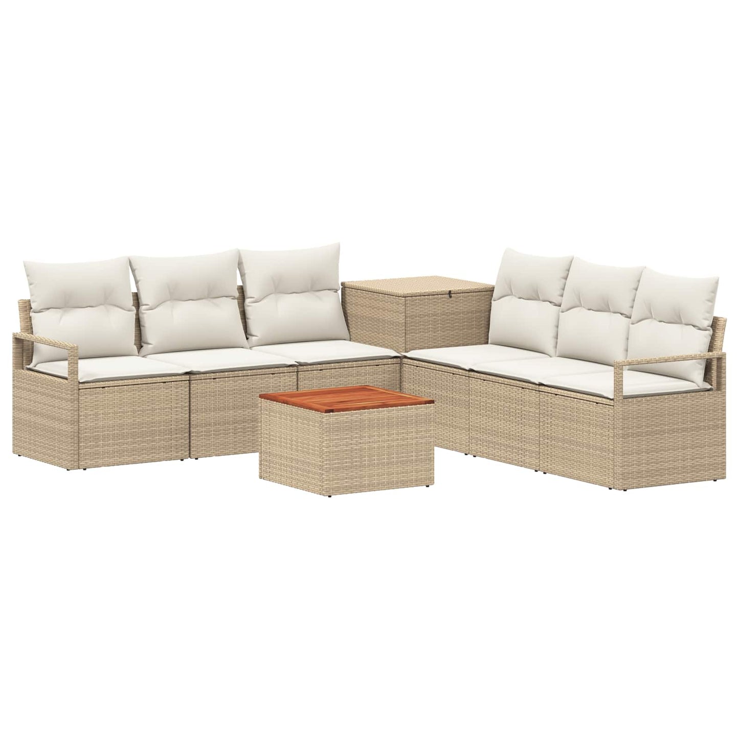 Set di divani 8 pz Beige e Bianco Crema | homemem39