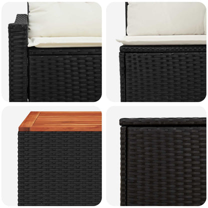 Set di divani 8 pz Nero e Bianco Crema