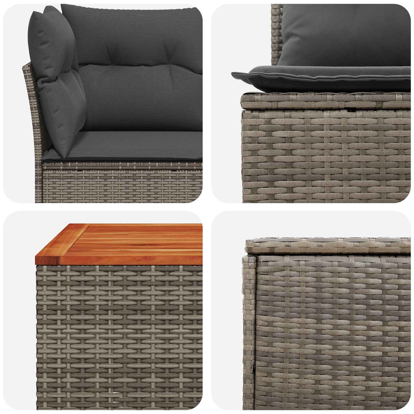 Set di divani 8 pz Grigio e Grigio Scuro | homemem39