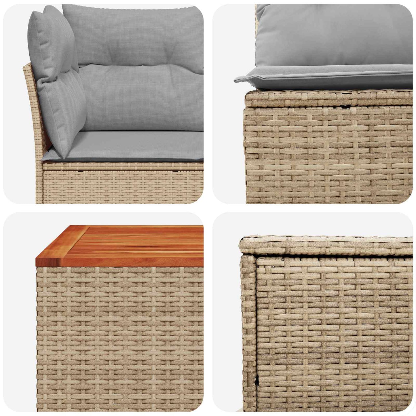 Set di divani 8 pz Beige e Grigio Chiaro | homemem39