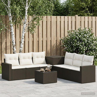 Set di divani 8 pz Nero e Bianco Crema | homemem39
