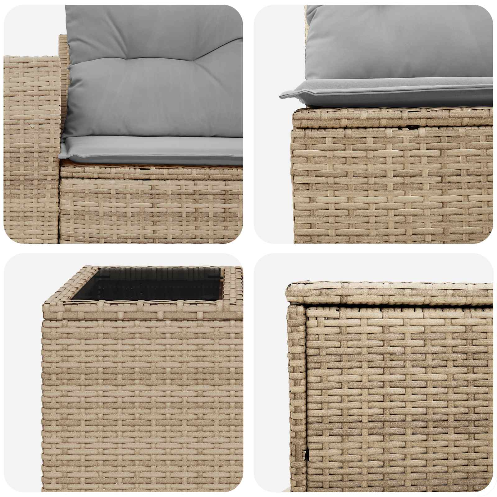 Set di divani 8 pz Beige e Grigio Chiaro | homemem39