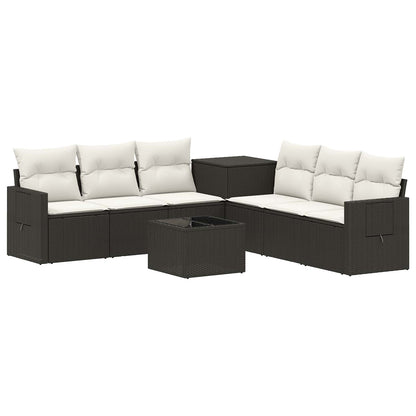 Set di divani 8 pz Nero e Bianco Crema | homemem39