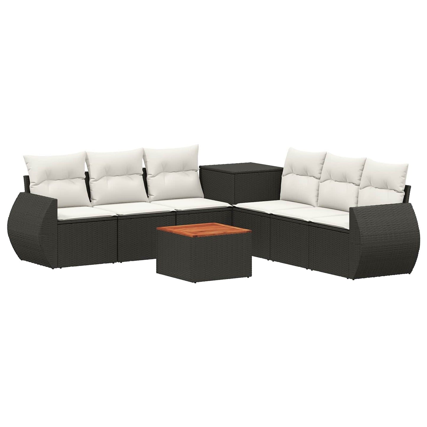 Set di divani 8 pz Nero e Bianco Crema | homemem39
