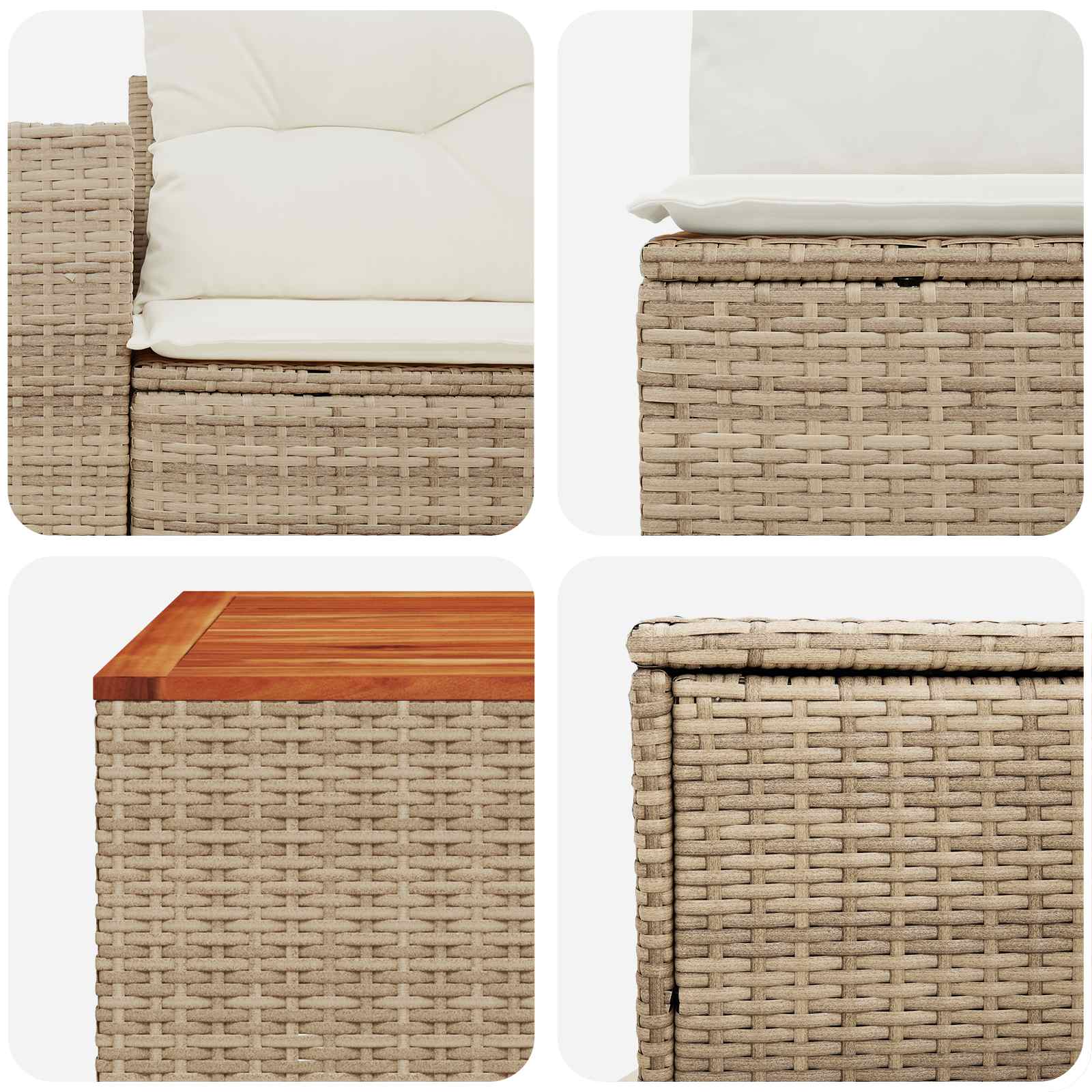 Set di divani 8 pz Beige e Bianco Crema | homemem39