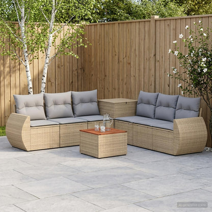 Set di divani 8 pz Beige e Grigio Chiaro | homemem39