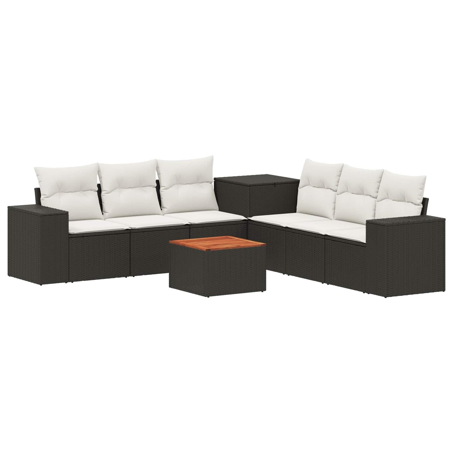 Set di divani 8 pz Nero e Bianco Crema | homemem39