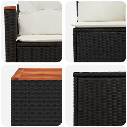 Set di divani 8 pz Nero e Bianco Crema | homemem39