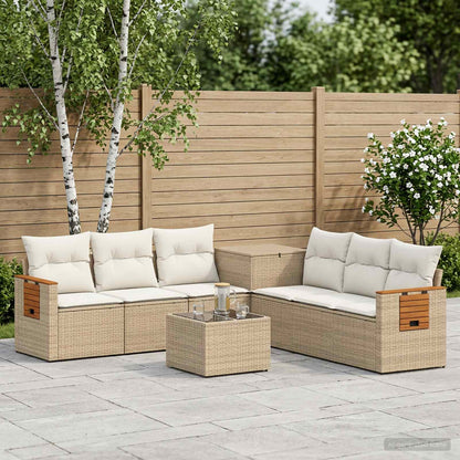 Set di divani 8 pz Beige e Bianco Crema