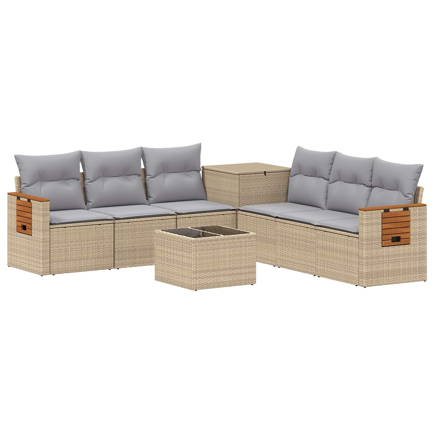 Set di divani 8 pz Beige e Grigio Chiaro | homemem39