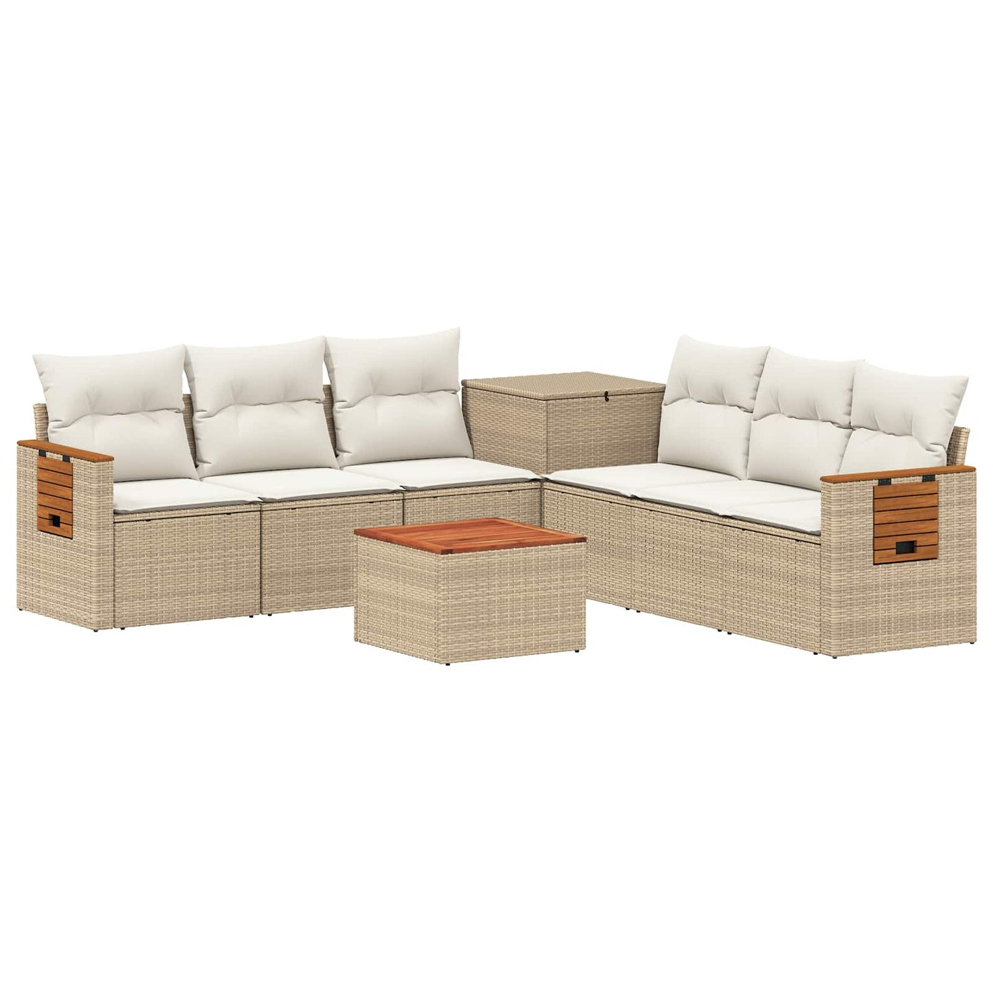Set di divani 8 pz Beige e Bianco Crema | homemem39