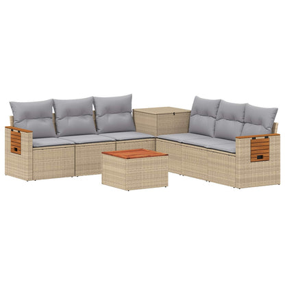 Set di divani 8 pz Beige e Grigio Chiaro | homemem39