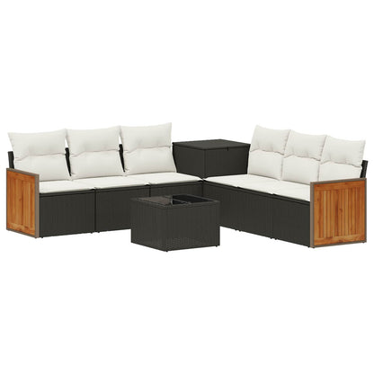 Set di divani 8 pz Nero e Bianco Crema | homemem39