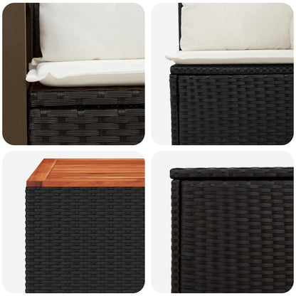 Set di divani 8 pz Nero e Bianco Crema | homemem39