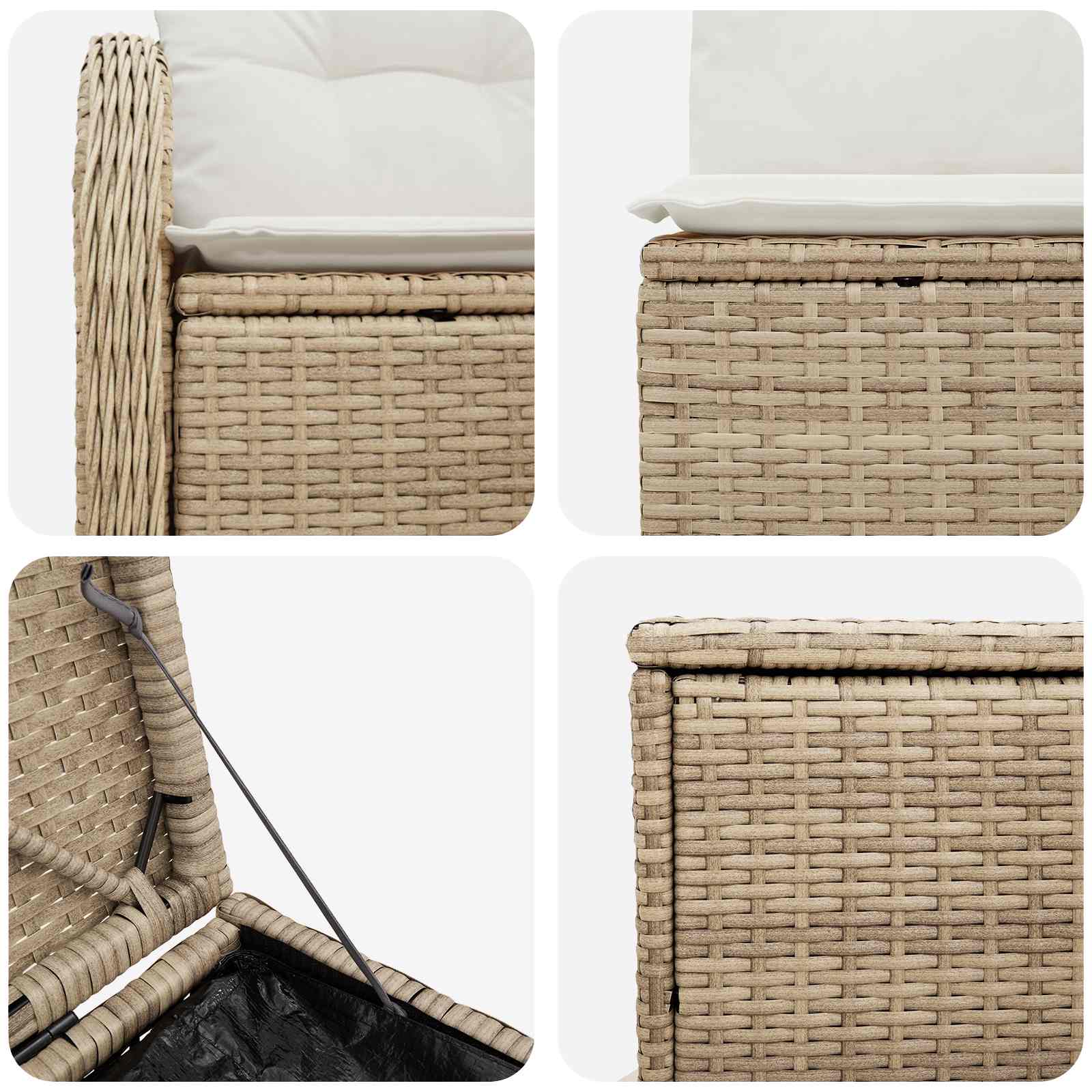 Set di divani 7 pz Beige e Bianco Crema | homemem39
