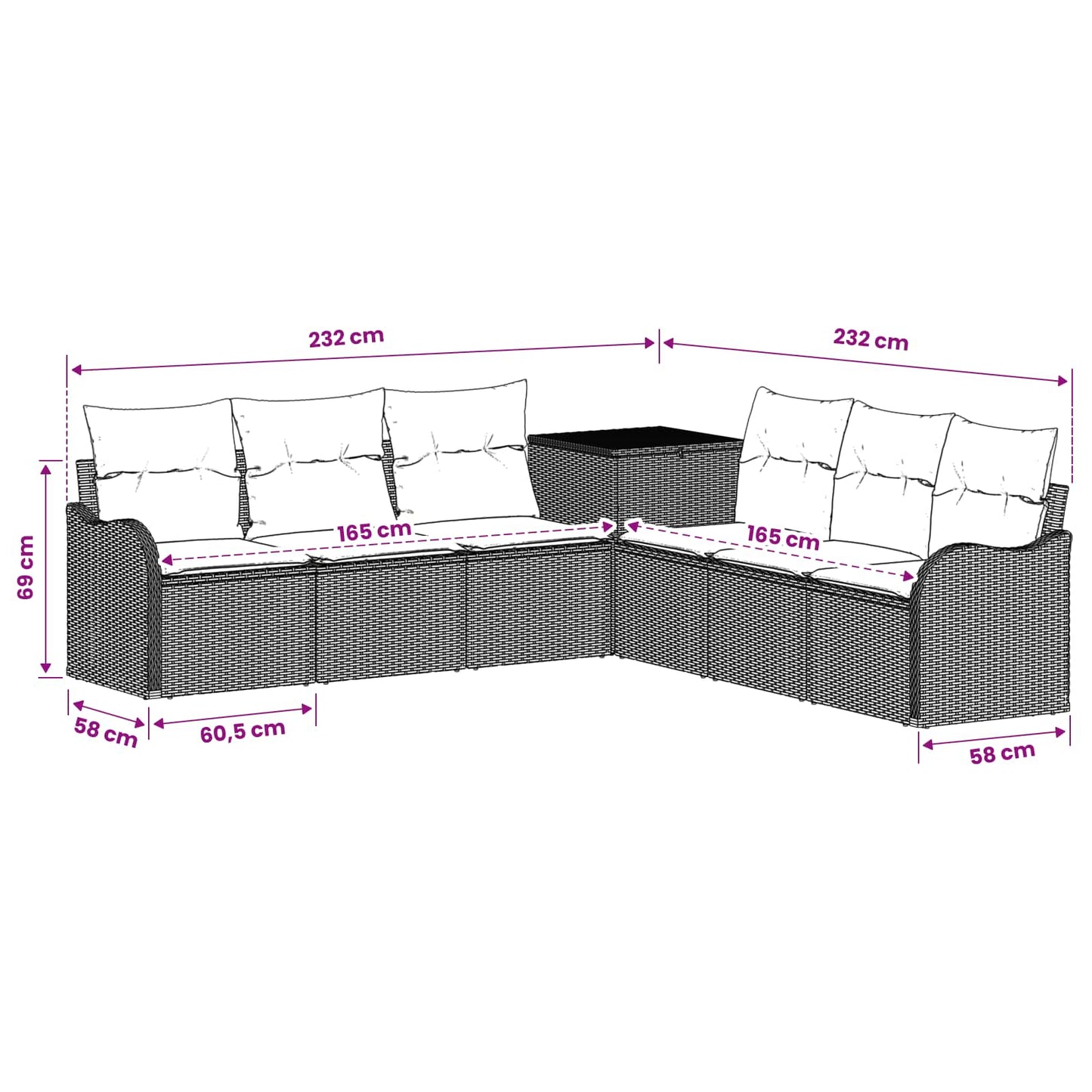 Set di divani 7 pz Beige e Grigio Chiaro | homemem39