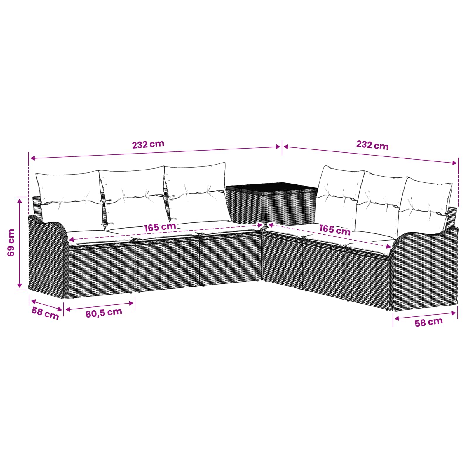 Set di divani 7 pz Beige e Grigio Chiaro | homemem39