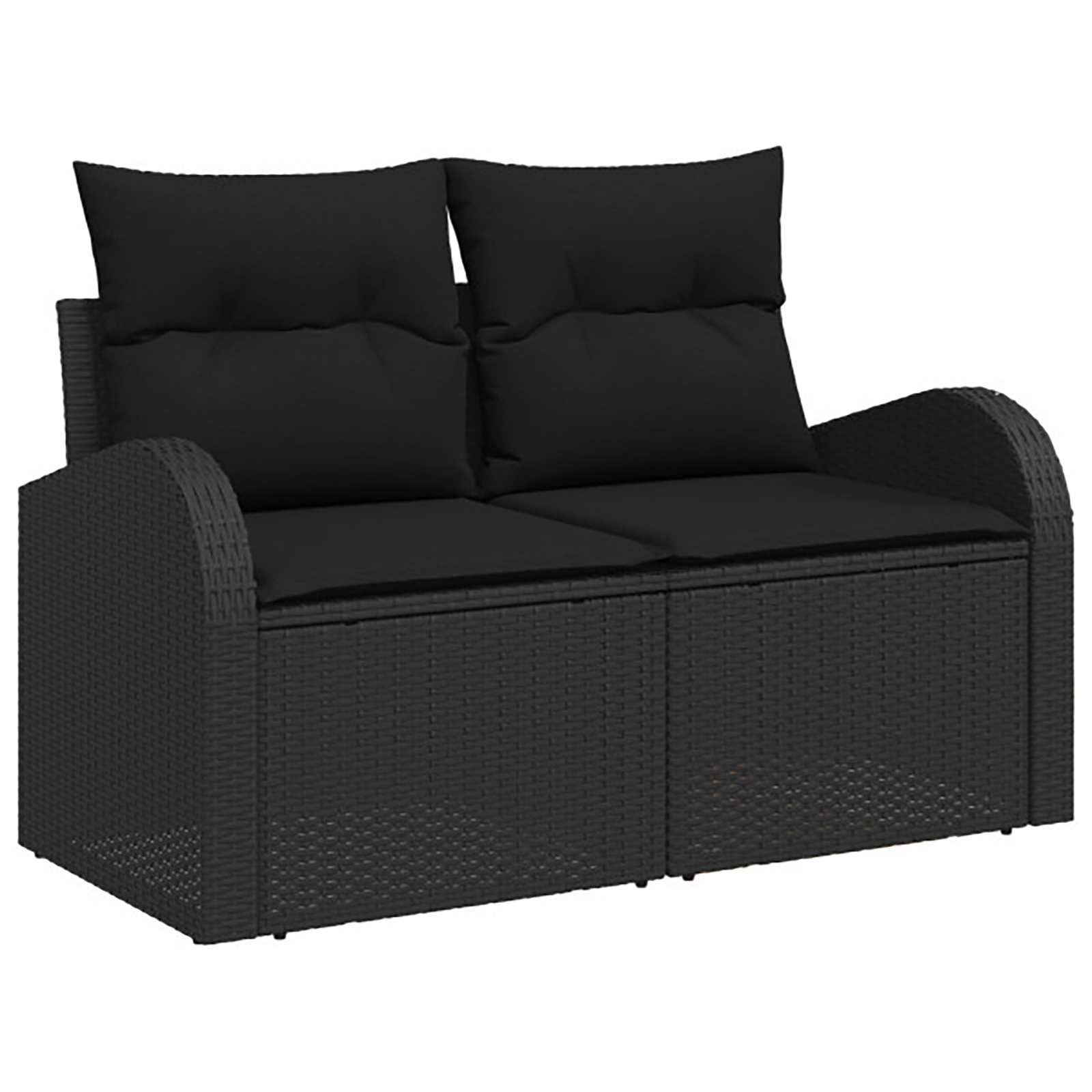 Set di divani 7 pz Nero Rattan sintetico e Acciaio | homemem39