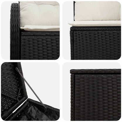Set di divani 7 pz Nero e Bianco Crema | homemem39