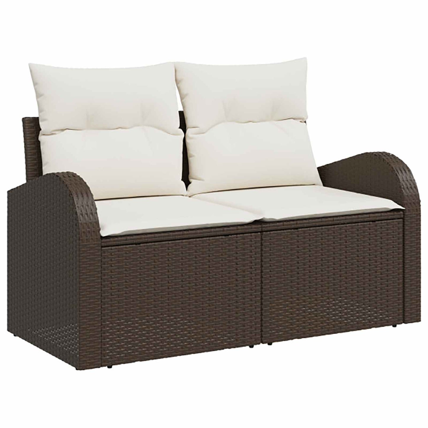 Set di divani 7 pz Marrone e Bianco Crema | homemem39