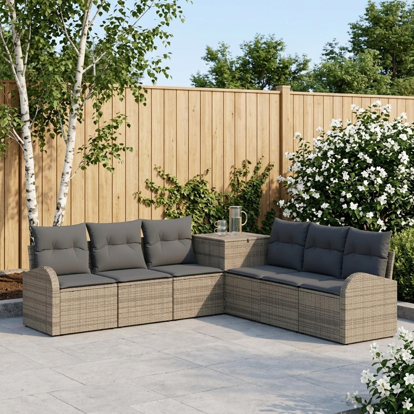 Set di divani 7 pz Grigio e Grigio Scuro | homemem39