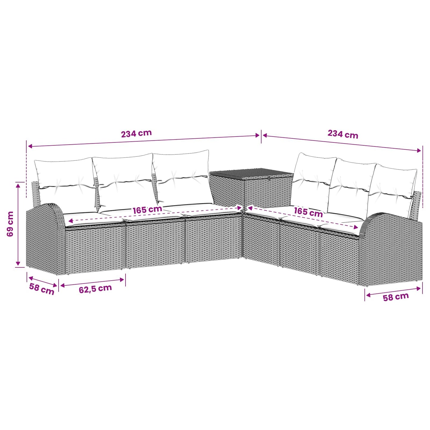 Set di divani 7 pz Beige e Grigio Chiaro | homemem39