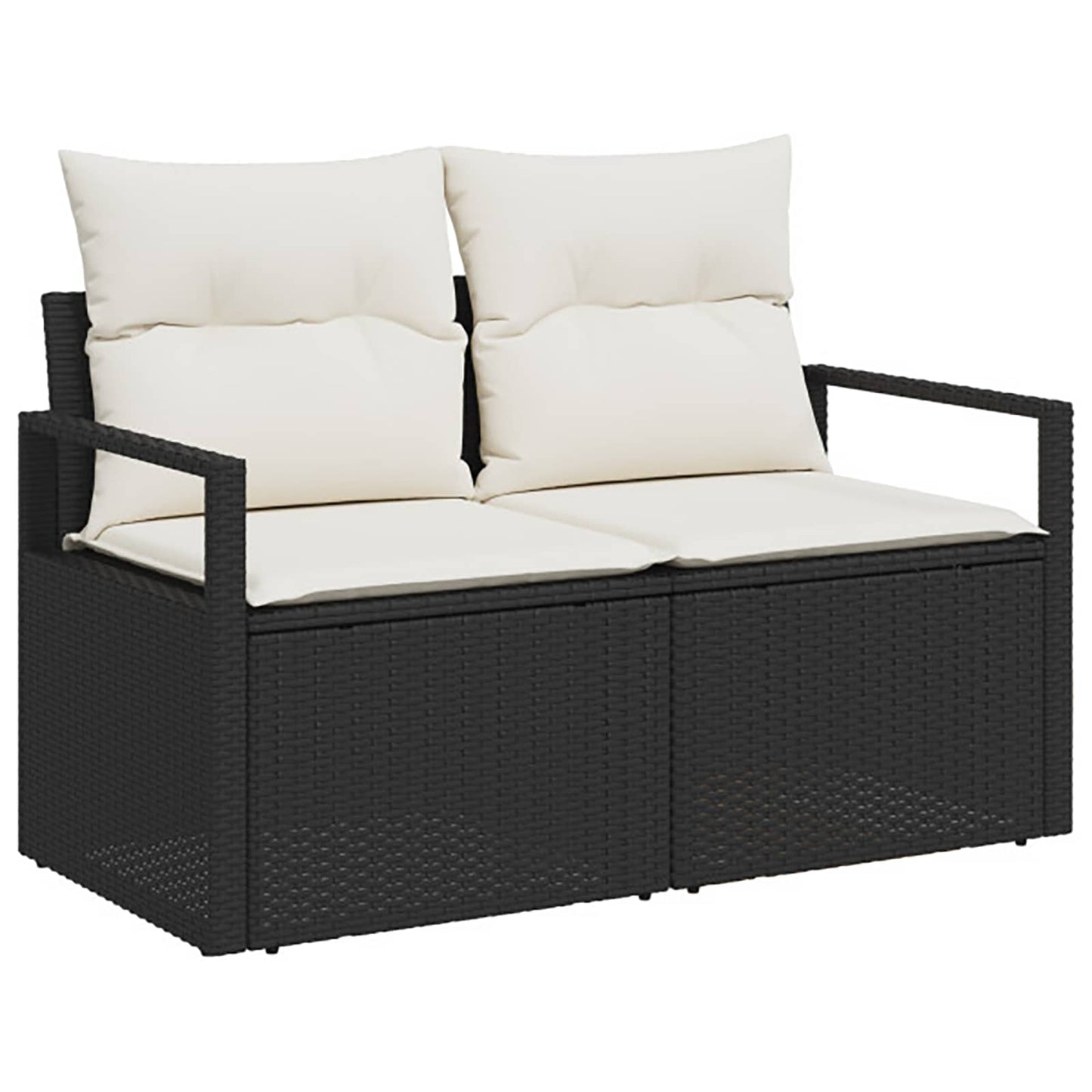 Set di divani 7 pz Nero e Bianco Crema | homemem39