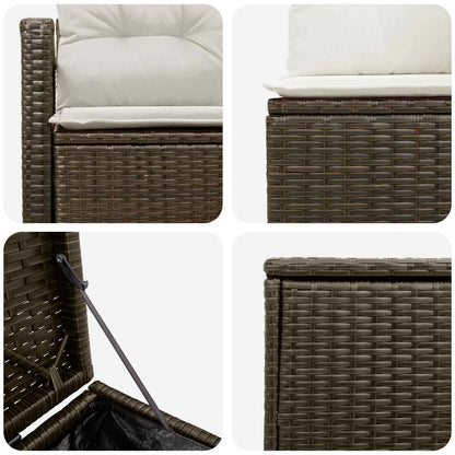 Set di divani 7 pz Marrone e Bianco Crema | homemem39