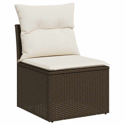 Set di divani 7 pz Marrone e Bianco Crema | homemem39