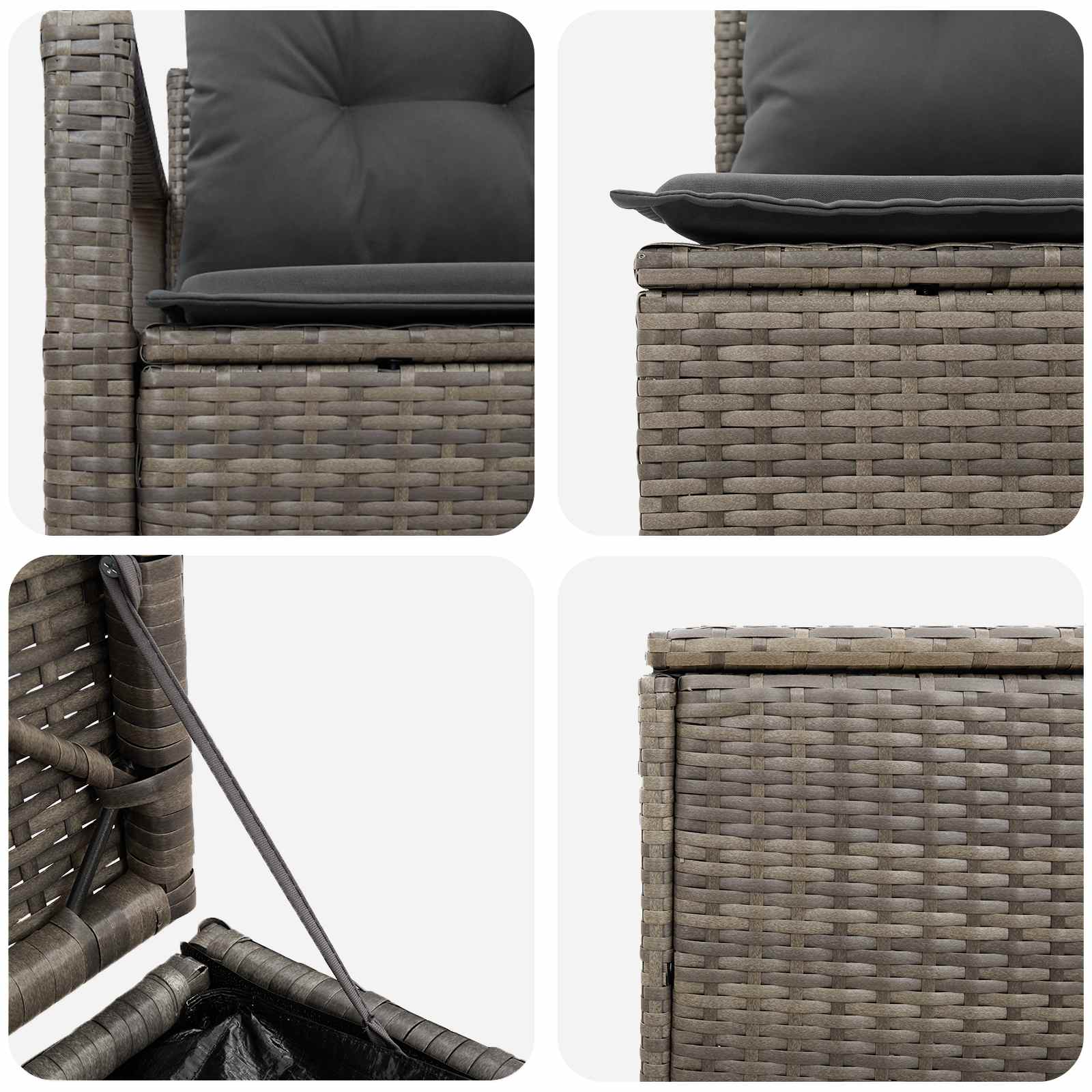 Set di divani 7 pz Grigio e Grigio Scuro | homemem39