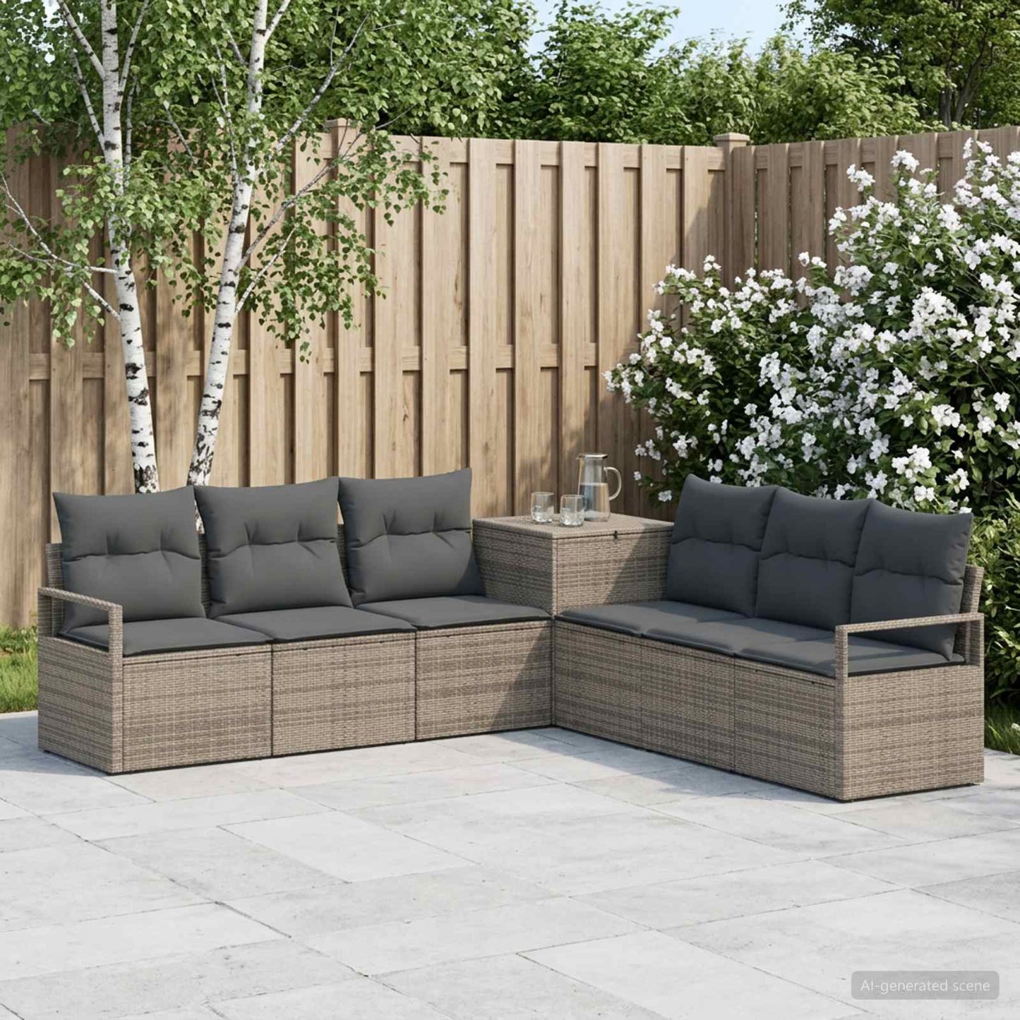 Set di divani 7 pz Grigio e Grigio Scuro | homemem39