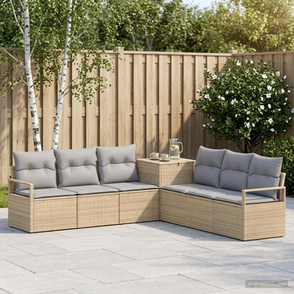 Set di divani 7 pz Beige e Grigio Chiaro