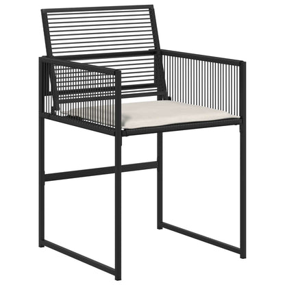 Set da Pranzo per Giardino 5 pcs Nero polyrattan | homemem39