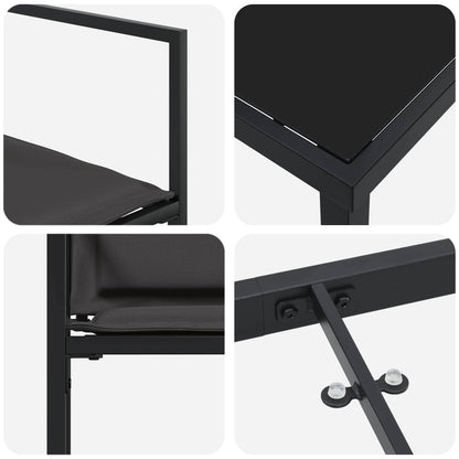 Set da Pranzo per Giardino 5 pcs Nero e Grigio scuro | homemem39