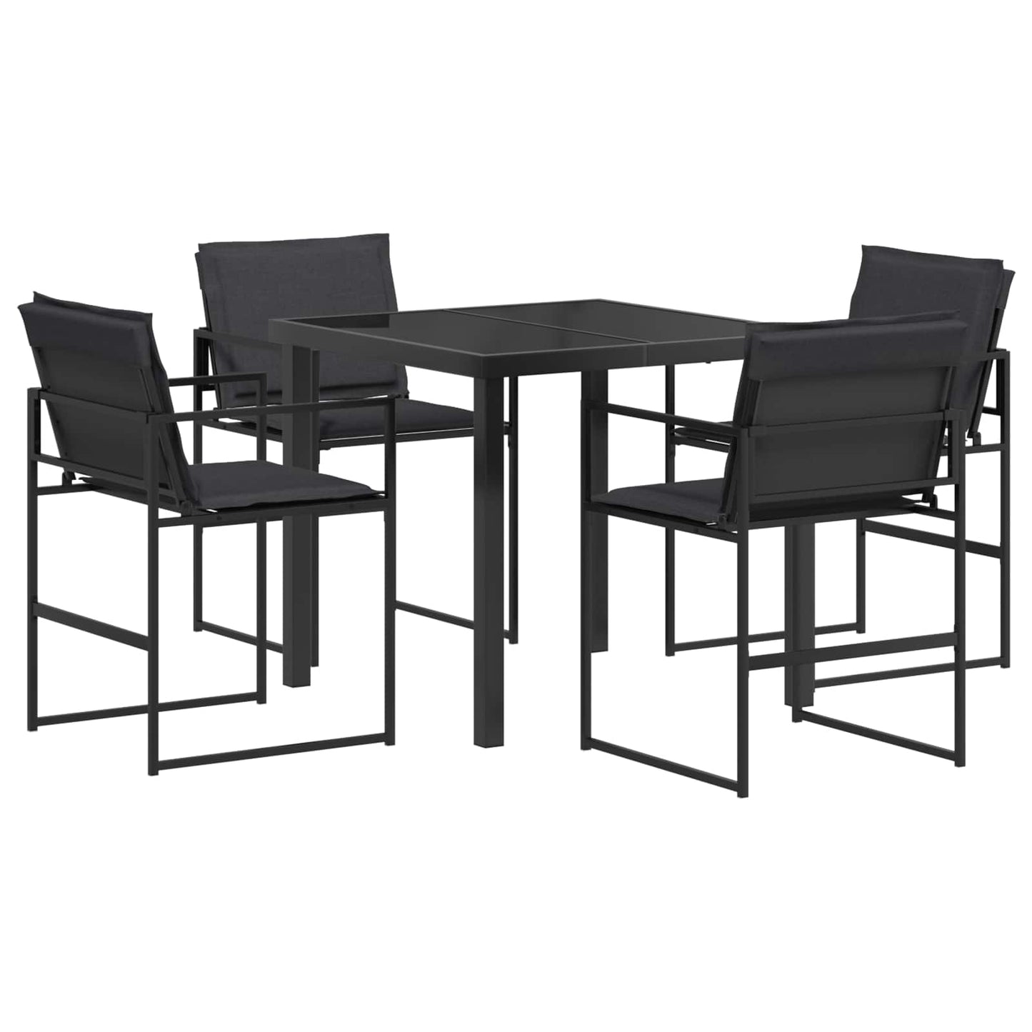 Set da Pranzo per Giardino 5 pcs Nero e Grigio scuro | homemem39