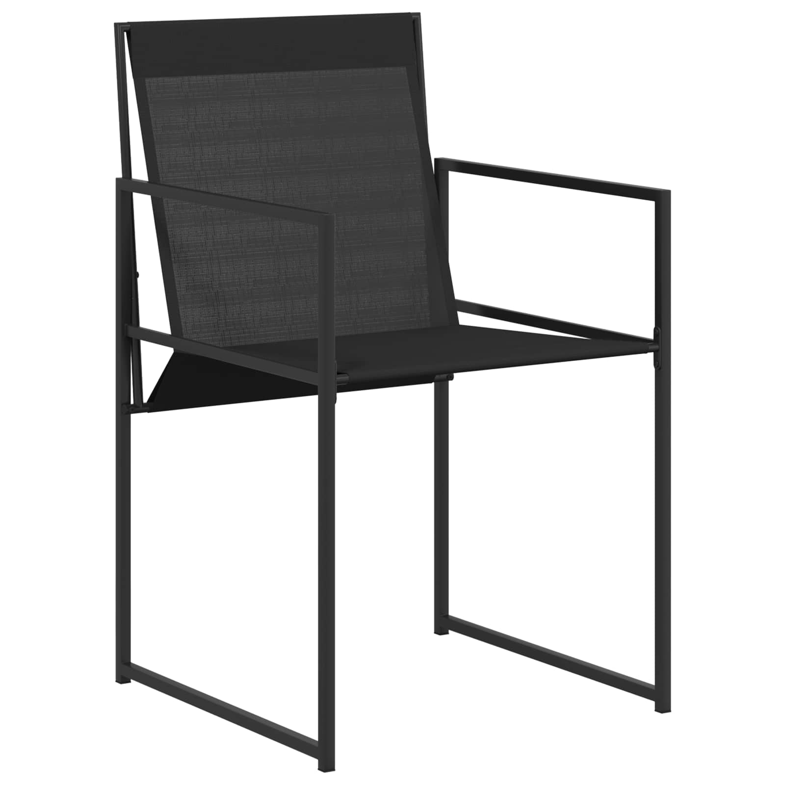 Set da Pranzo per Giardino 5 pcs Nero Textilene e Acciaio | homemem39