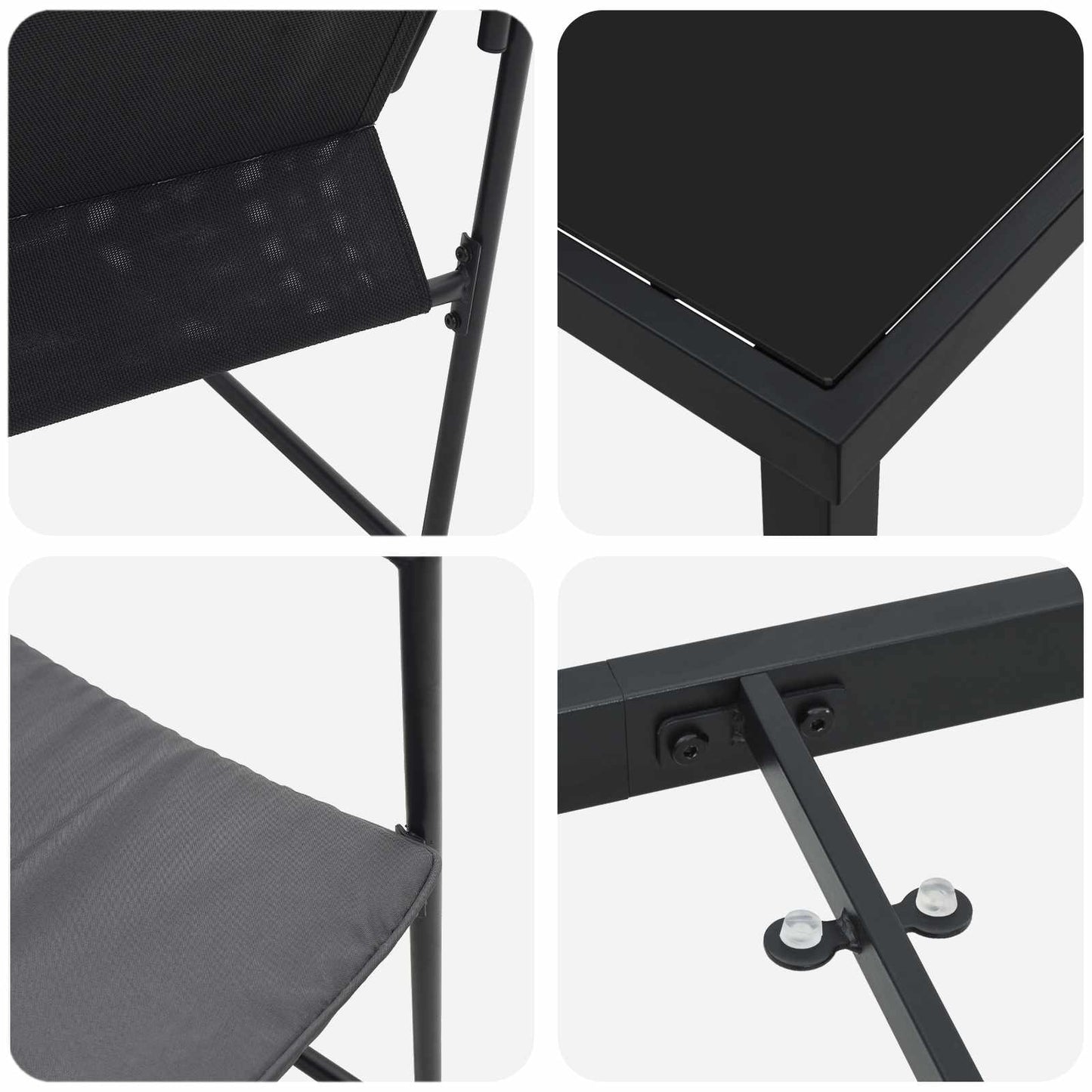 Set da Pranzo per Giardino 5 pcs Nero e antracite | homemem39