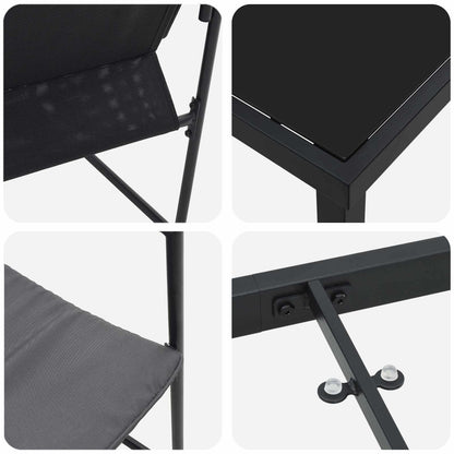 Set da Pranzo per Giardino 5 pcs Nero e antracite | homemem39