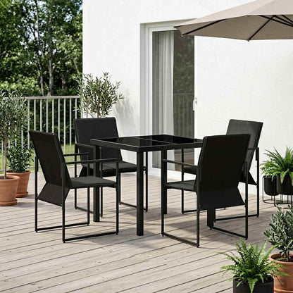 Set da Pranzo per Giardino 5 pcs Nero e antracite | homemem39