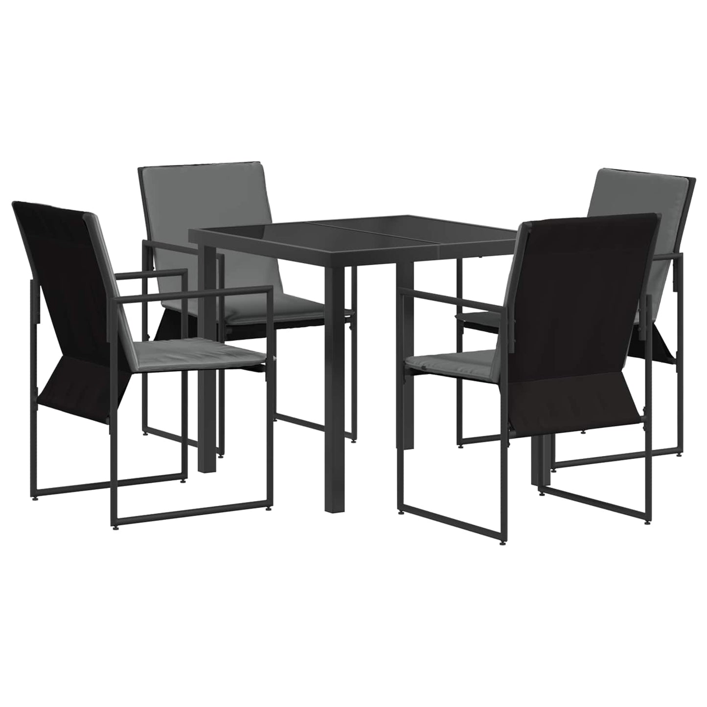Set da Pranzo per Giardino 5 pcs Nero e antracite | homemem39