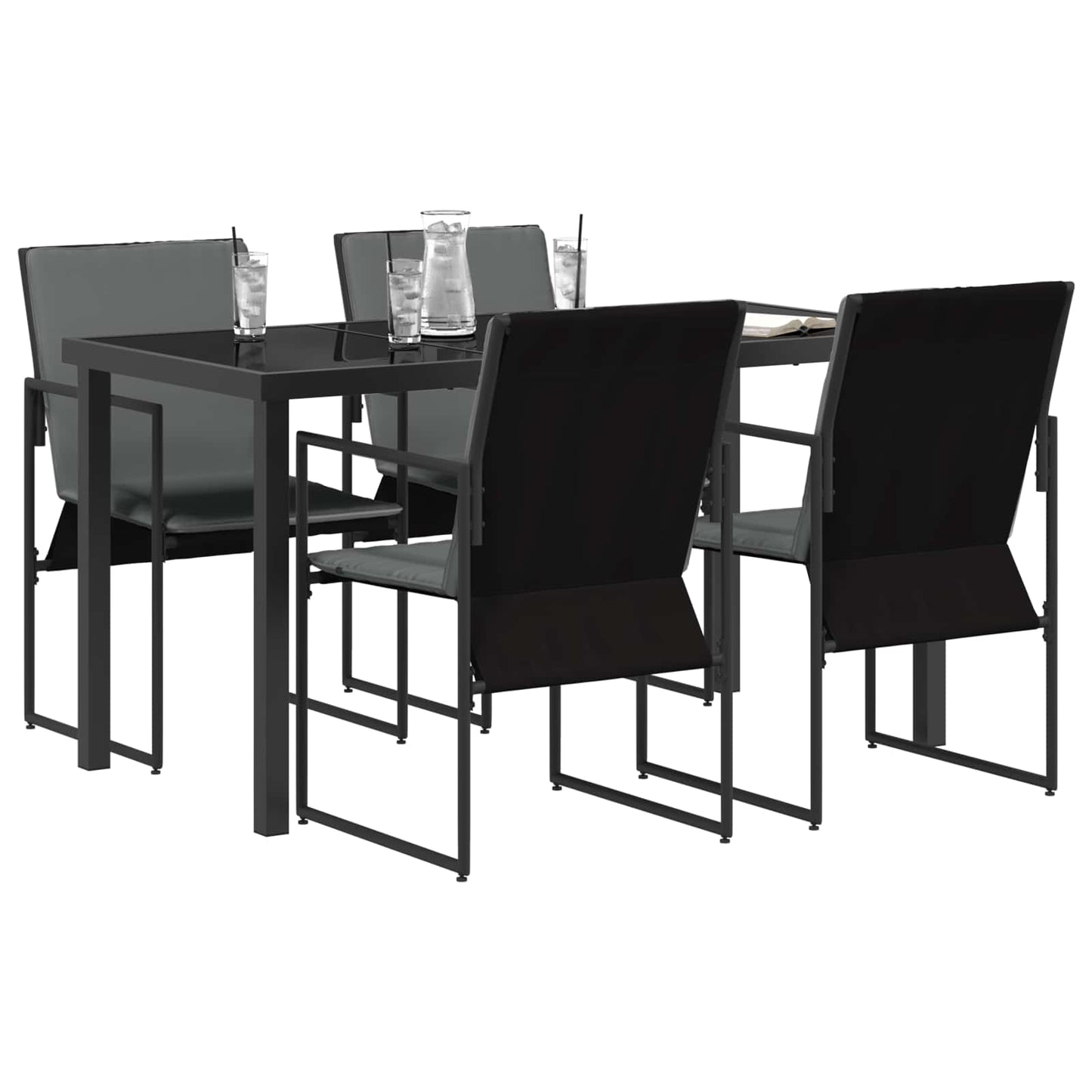 Set da Pranzo per Giardino 5 pcs Nero e antracite | homemem39