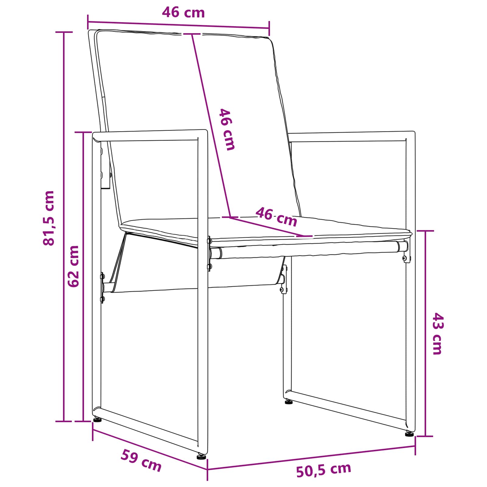 Set da Pranzo per Giardino 5 pcs Nero e antracite | homemem39