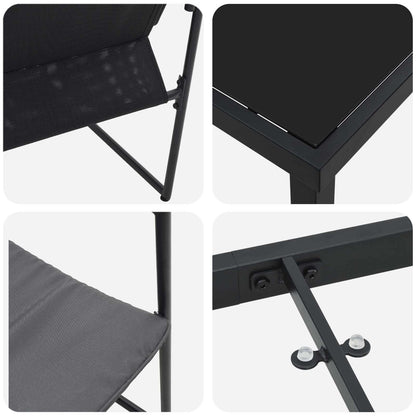 Set da Pranzo per Giardino 9 pcs Nero e antracite | homemem39