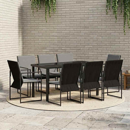 Set da Pranzo per Giardino 9 pcs Nero e antracite | homemem39
